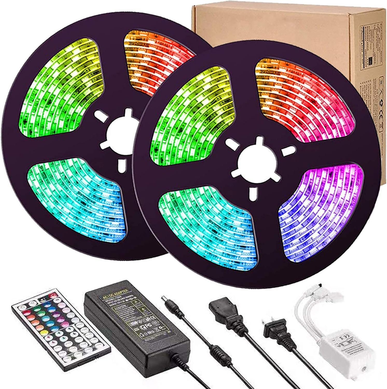 LED Strip Lights, 32.8 Ft 10M(5Mx2) LED Lights 5050 LED Tape Lights, Flexible Co-image
