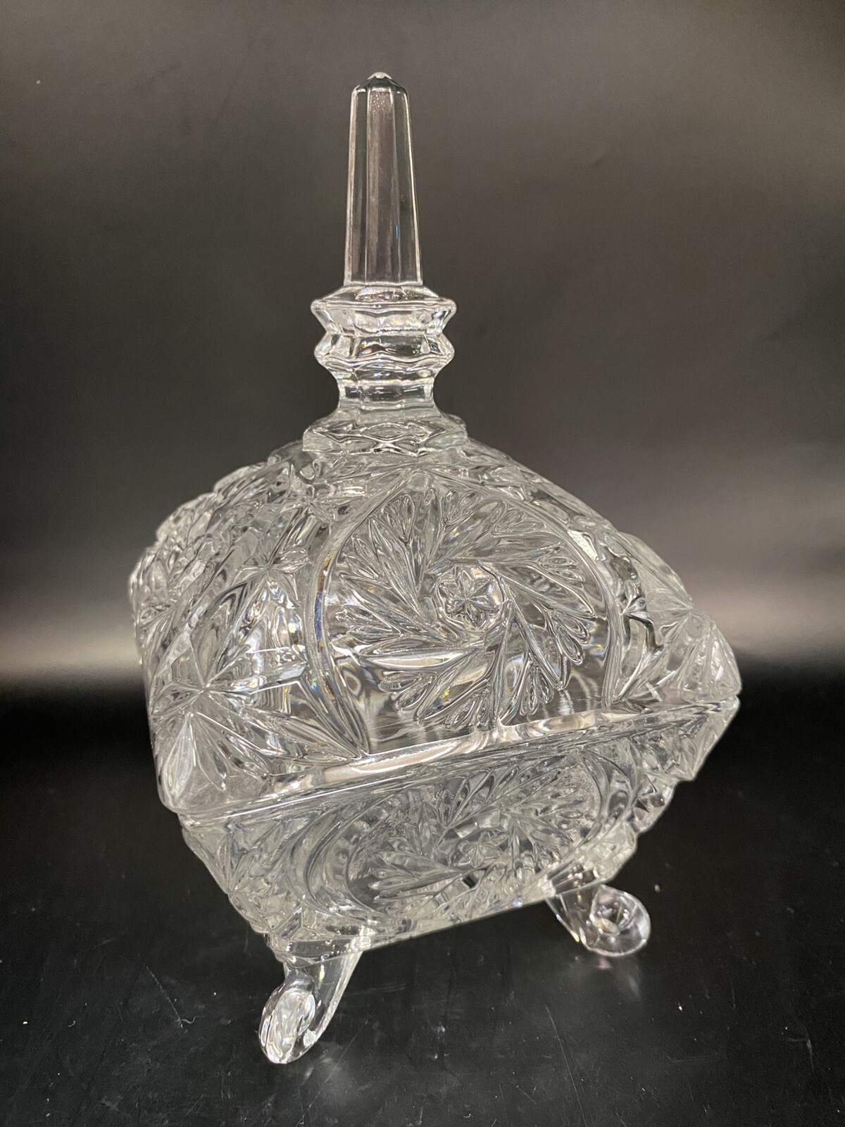 24% Lead Crystal Square Cut Candy Dish with Lid & Original Box – Bleikristal