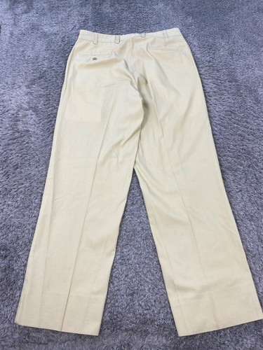 Bills Khakis Pants Mens 34x30 Beige Flat Front Relaxed Pleated Chino Made in USA - Picture 2 of 10