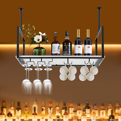 Ceiling Wine Glass Rack 31.5*11.8 inch Hanging Wine Glass Rack Adjustable  Bar | eBay