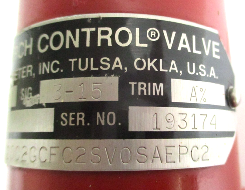 RESEARCH CONTROL VALVE, 1002GCFC2SV0SAEPC2, 1/2" 150 SST RF A-20, SURPLUS - Picture 8 of 8