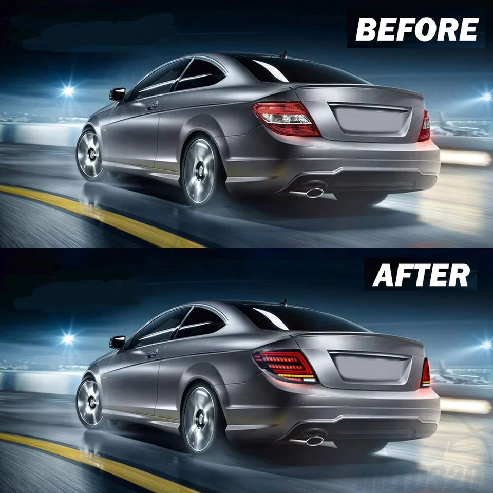 LED negro ahumado para Mercedes Benz W204 C200 C250 C300 2007-2014 luces traseras lámpara Foto 2 de 4