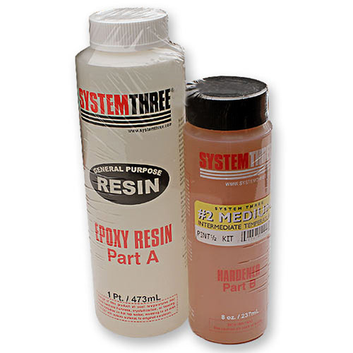 System Three Epoxy Resin with #2 Medium Hardener, 1.5 Pints, Medium Amber 0102K40