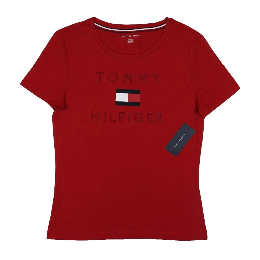 Tommy Hilfiger Baby Solid Pattern 100% Cotton T-Shirts for Women