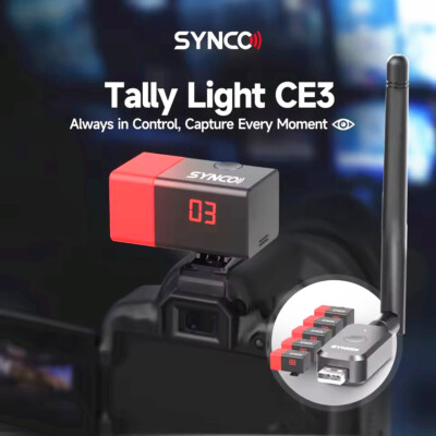 SYNCO Wireless Tally Light System Camera Eye CE3 1000m for Switcher Transmitter 