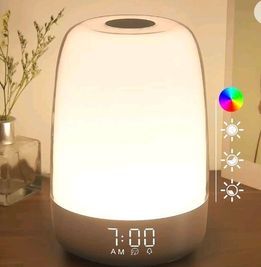 TOUCH WAKE UP NIGHT LIGHT A200 SUNRISE SIMULATION ALARM CLOCK 3 WAY WARM LIGHT-image