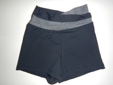Funky Diva Black  Gray Bootie Dance Cheer Shorts - Size 10-12