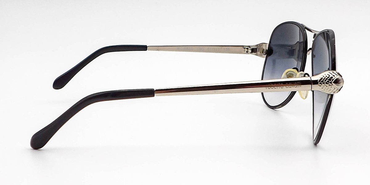 Robert Cavalli リゾートサングラス Roberto Cavalli SRC041 Black Snake Sunglasses – Designer