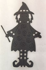 Halloween Die Cuts  Little Witch  Set of Twelve  Black Cardstock 