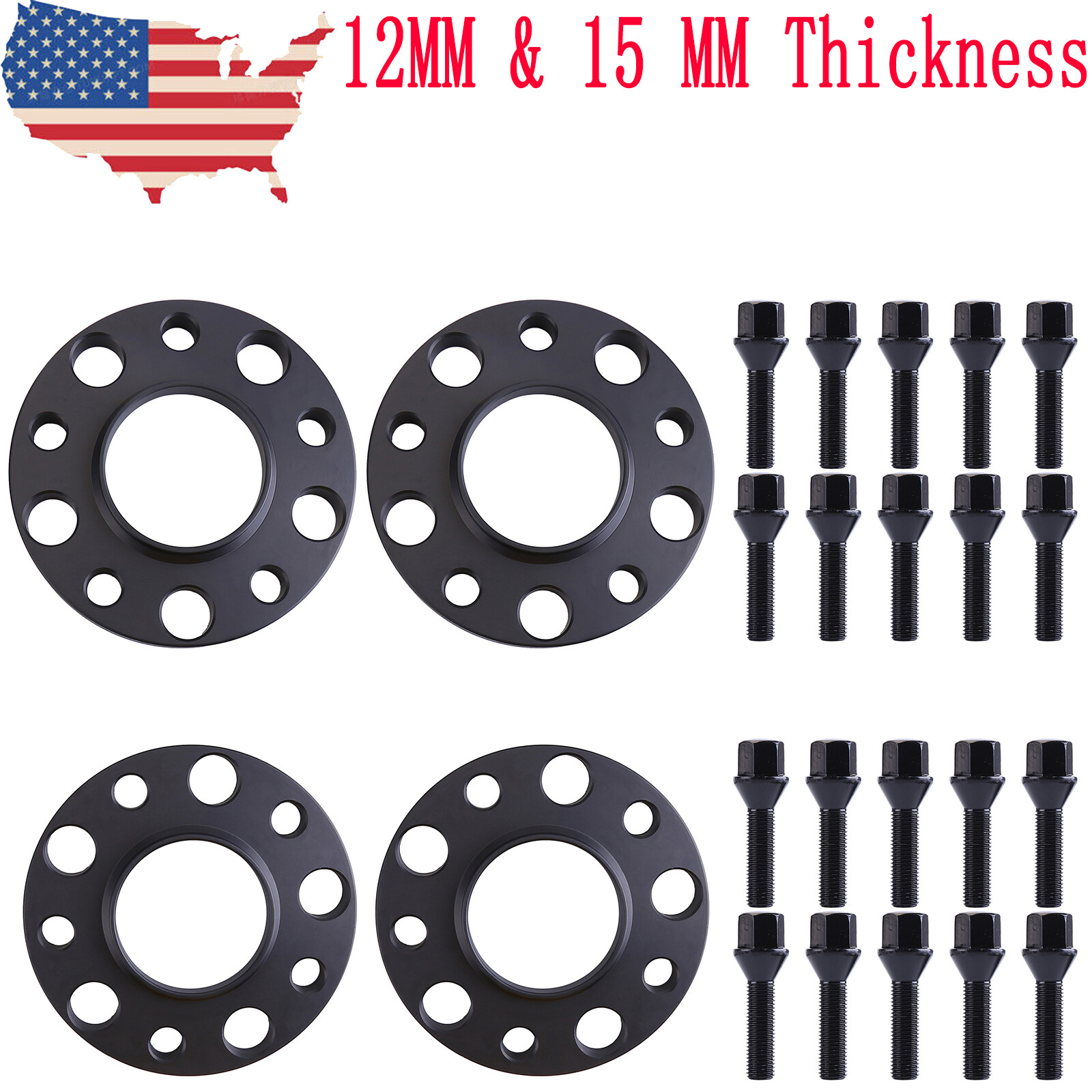 4Pcs 12 + 15mm 5x120 Wheel Spacers Hubcentric For BMW E36 E46 E90 E92