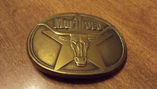 Marlboro BULL & STAR (Solid Brass) Belt Buckle by Philip Morris 1987