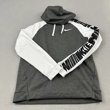 Nike Hoodie Men Large Gray Thermal Essential Dri Fit Pullover Sweatshirt L *