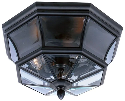 Quoizel NY1794 Newbury 3 Light 15"W Outdoor Ceiling Fixture - Black - Picture 1 of 4