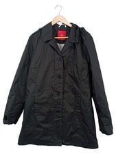 S.OLIVER Leichter Damen Mantel Gr. 42/L Schwarz Klassisch Baumwolle Elegant