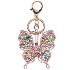 Butterfly Keychain Crystal Key Ring Cute Keychain Girly Crystal Butterfly
