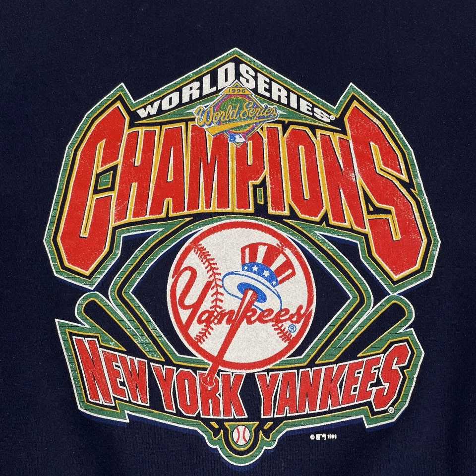 Vintage New York Yankees 1996 World Series Champions Logo 7 Sweatshirt Jumper XL - Image 2 of 4