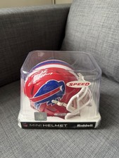 Josh Allen Buffalo Bills 90&rsquo;s Throwback Mini Helmet signed - Beckett COA