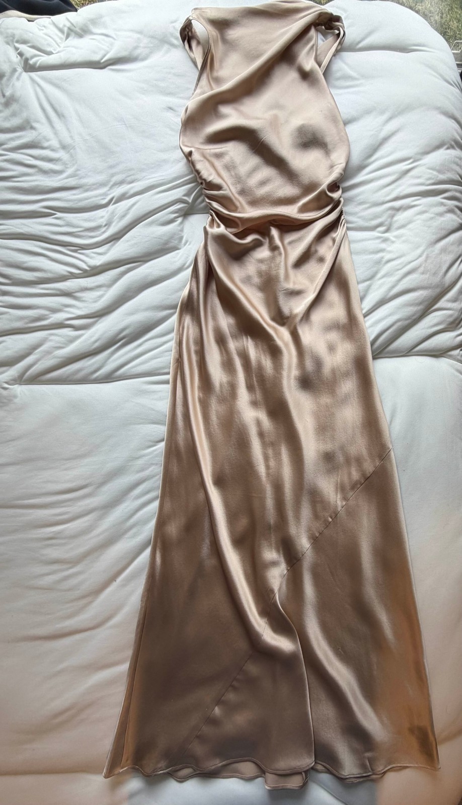 Reformation Exclusive Gold Casette Silk Dress Size 2 image 5