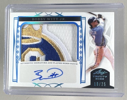 Bobby Witt Jr 2022 Leaf Trinity #PA-BWJ Platinum Spectrum Patch Auto Foil RC /25