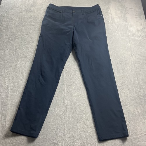 Lululemon ABC Herrenhose Größe 34 x 31 klassische Passform 5 Taschen Warpstreme blau LM5967S
