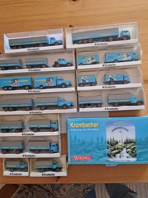 Wiking 1:87 H0 12 LKW und 1 Set Krombacher Brauerei Werbemodelle Oldtimer OVP