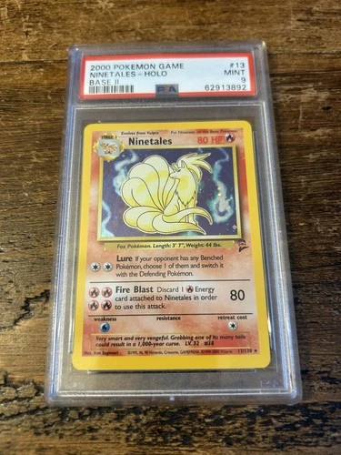 Pokemon TCG Base Set 2 NINETALES 13/130 #13 Holo Rare PSA 9 English 2000