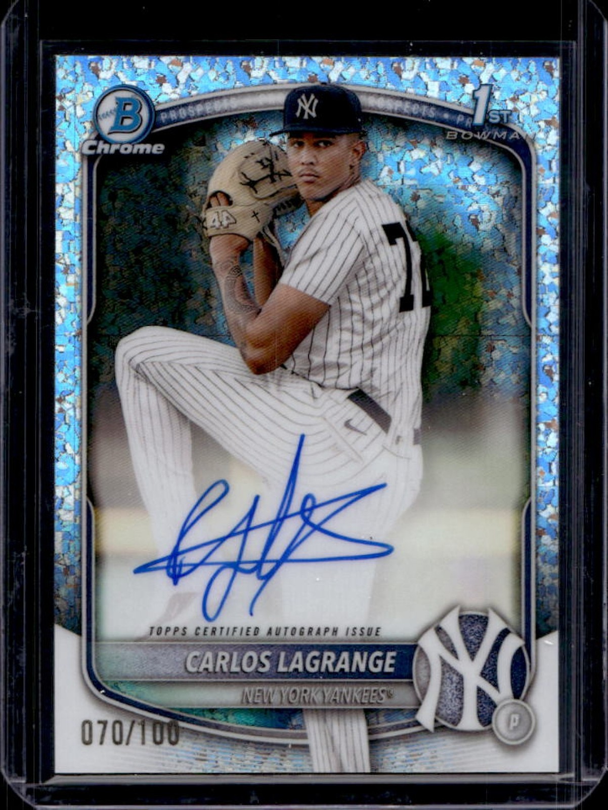 2025 Bowman Chrome Carlos Lagrange Auto Mini Diamonds Refractor 1st #70/100