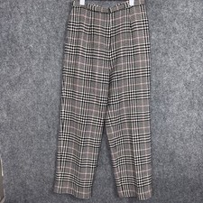 Talbots Pants Womens Size 12 Houndstooth Plaid Wool Lined Retro Classic