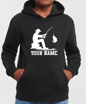 PERSONALISIERTER HOODIE FISCHER NAME ANGELN ANGLER ONKEL PAPA KINDER WEIHNACHTSGESCHENK TOP