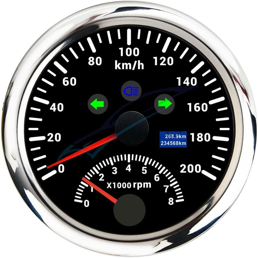 85 мм универсальный цифровой GPS-спидометр указатель 0-200 км/ч тахометр для автомобиля лодки - Изображение 2 из 4