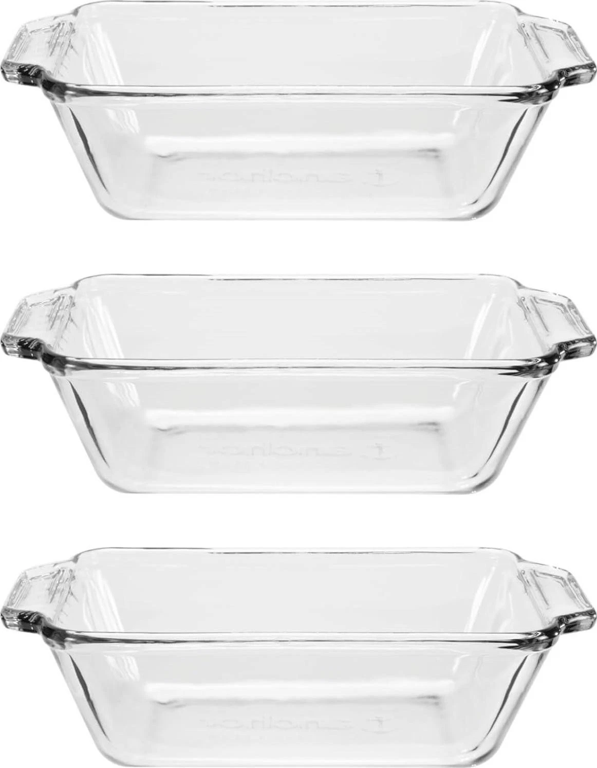 Anchor Hocking Glass Bread Pan, 1.5 Quart Loaf Pan, Set Of 3
