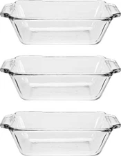 Anchor Hocking Glass Bread Pan, 1.5 Quart Loaf Pan, Set Of 3