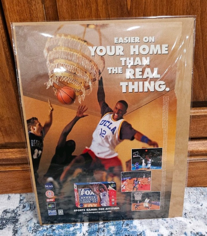1998 Fox Sports College Hoops 99 N64 Original Advertisement / Retro Promo v1