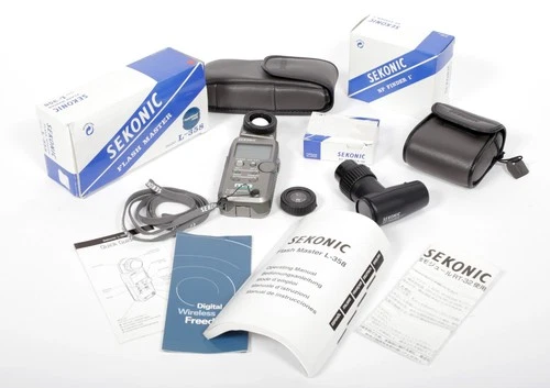 Sekonic Flash master light meter L-358 + spot attachment + case + RT 32 #1194