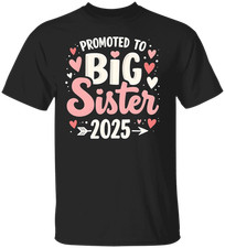 Promoted to Big Sister 2025   Pregnancy Reveal Gift   Future Big Sis Youth T-Shi
