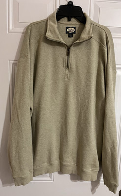 Tommy Bahama 1/4 Zip Sweatshirt Mens L Green Tea Leaf Soft Touch Cotton VTG