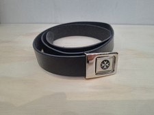 Rare St John Ambulance Black Leather Uniform Belt, with Silver Buckle medium 