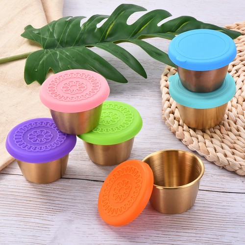 4pcs Condiment Cups Containers with Lids 2.4oz Salad Dressing Container Pink - Picture 5 of 6