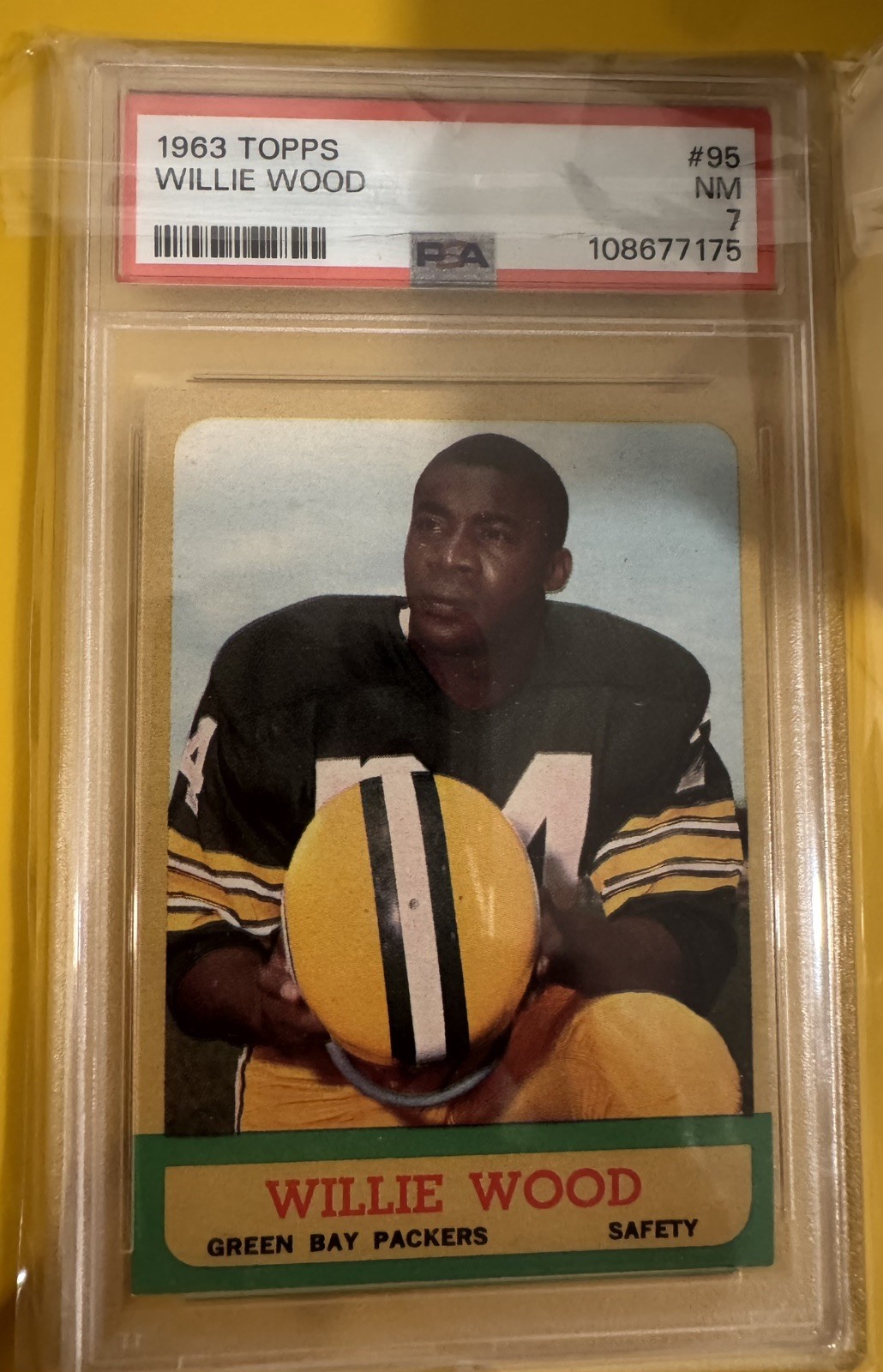 1963 Topps Willie Wood Rookie Card #95 Packers PSA 7