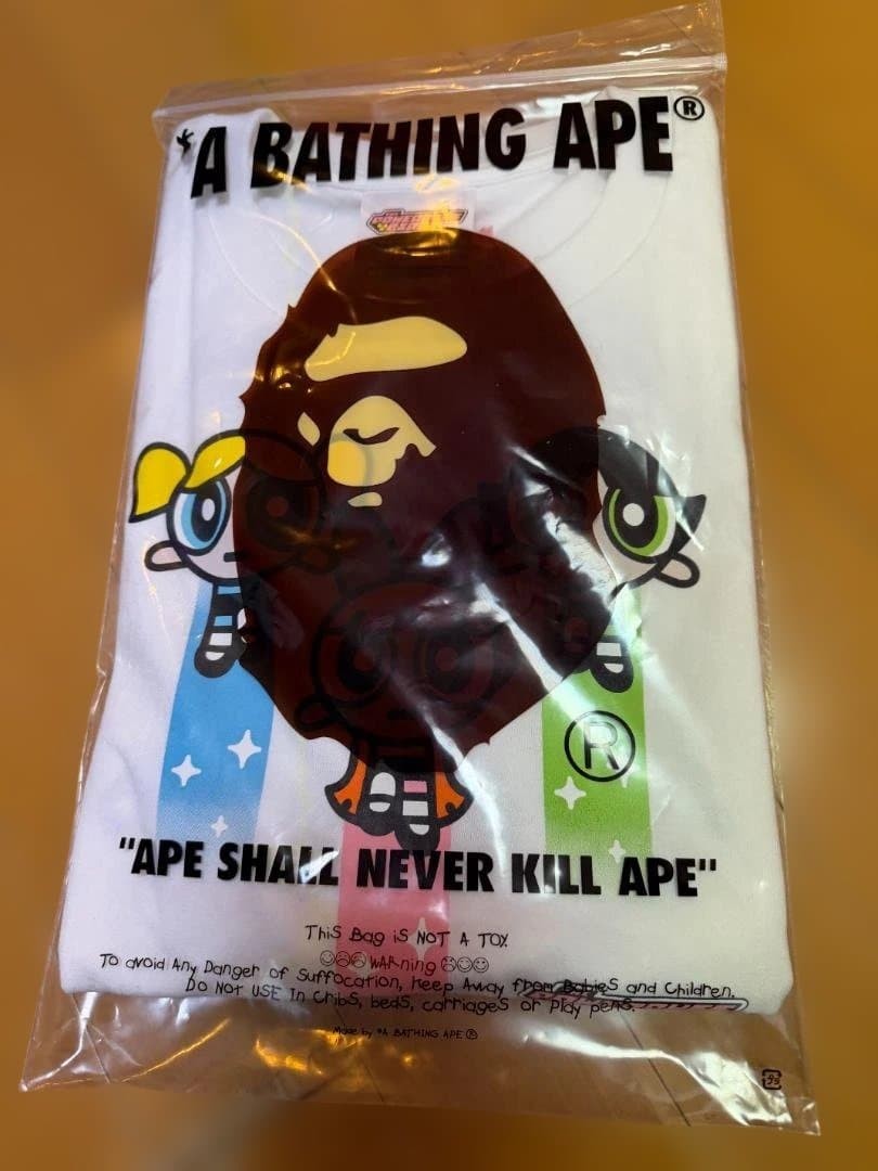 Baby Milo PUFF B TEE Powerpuff Girls x BAPE White L Used thumbnail 6
