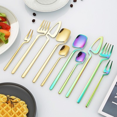 Elegantes 5 teiliges Hängegeschirr Set Löffel Gabel Besteck Edelstahl
