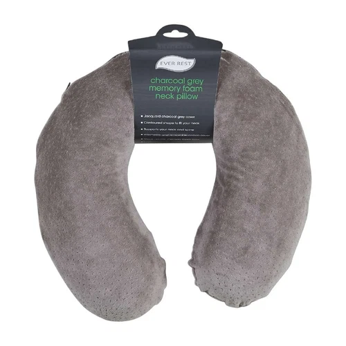 NEW Ever Rest Memory Foam Grey Travel Neck Pillow By Spotlight