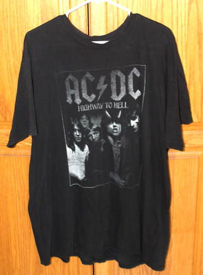 AC/DC HIGHWAY TO HELL BLACK SHORT SLEEVE T-SHIRT SIZE XXL