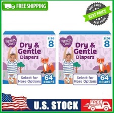2 Box Parent's Choice Dry Gentle Diapers Size 8, 64 Ct Box