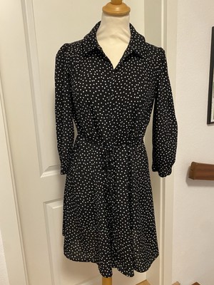 MNG Mango Blusenkleid Gr. M schwarz mit Pünktchen