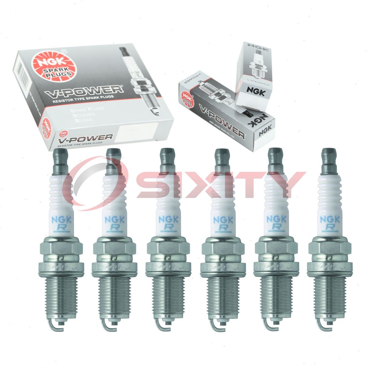 6 pcs NGK V-Power Spark Plugs for 2003-2006 Mitsubishi Montero 3.8L V6 - vq