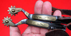 ANTIQUE WESTERN COWBOY SPURS ENGRAVED BRASS AMERICANA SW  ORIGINAL  HORSE RARE — photo 1