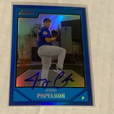 2007 Bowman Chrome Jeremy Papelbon Prospect On Card Auto Autograph Blue /150