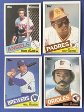 1985 Topps Hall Of Fame Lot.  4 Cards:  Molitor Gwynn Carew & Murray!  NM-MT