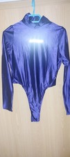 Lycra Spandex Super Shiny String Body  Blau G...